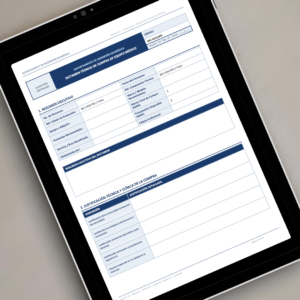 Dictamen Técnico de Compra de Equipo Médico BIO-ADQ-003 mostrado en tablet - Documento profesional editable en Word con resumen ejecutivo del dictamen y justificación técnica y clínica estructurada en 5 dimensiones para la recomendación formal de compra hospitalaria conforme a NOM-137, NOM-240, NOM-197 y COFEPRIS